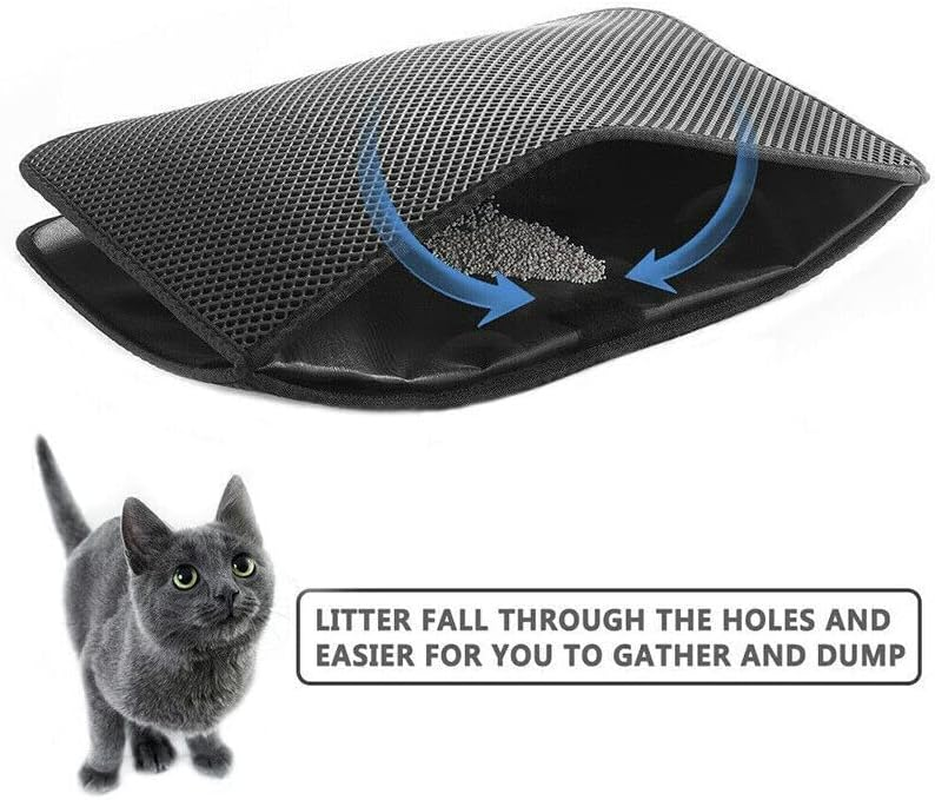 AIMALL Double-Layer Cat Litter Mat Waterproof Trapper Foldable Pad Pet Rug Home Urine - Efficient Urine & Litter Control