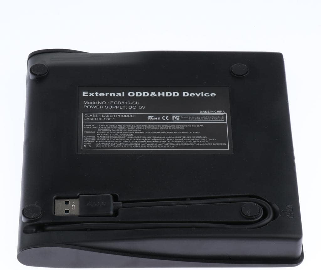 Prettyia External DVD Drive USB 3.0 Ultra Slim Aluminum Portable CD DVD +/-RW Optical Drive Burner Writer Player, Great for Laptop PC Computer - Black image number 5