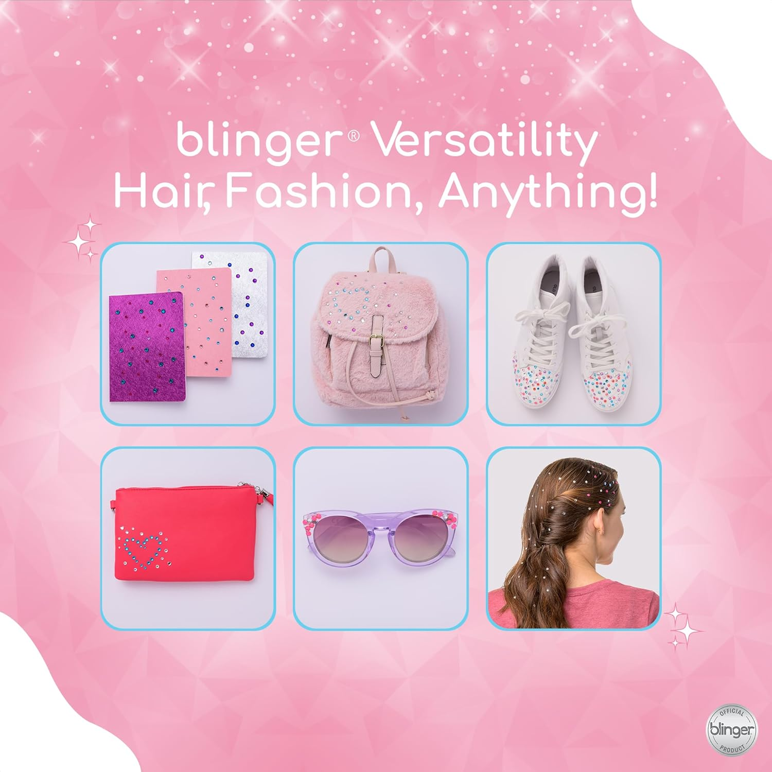 Blinger&trade; Deluxe Set, Radiance Collection, Comes with Glam Styling Tool & 150 Gems - Load, Click, Bling! Hair, Fashion, Anything! (Amazon Exclusive) image number 2