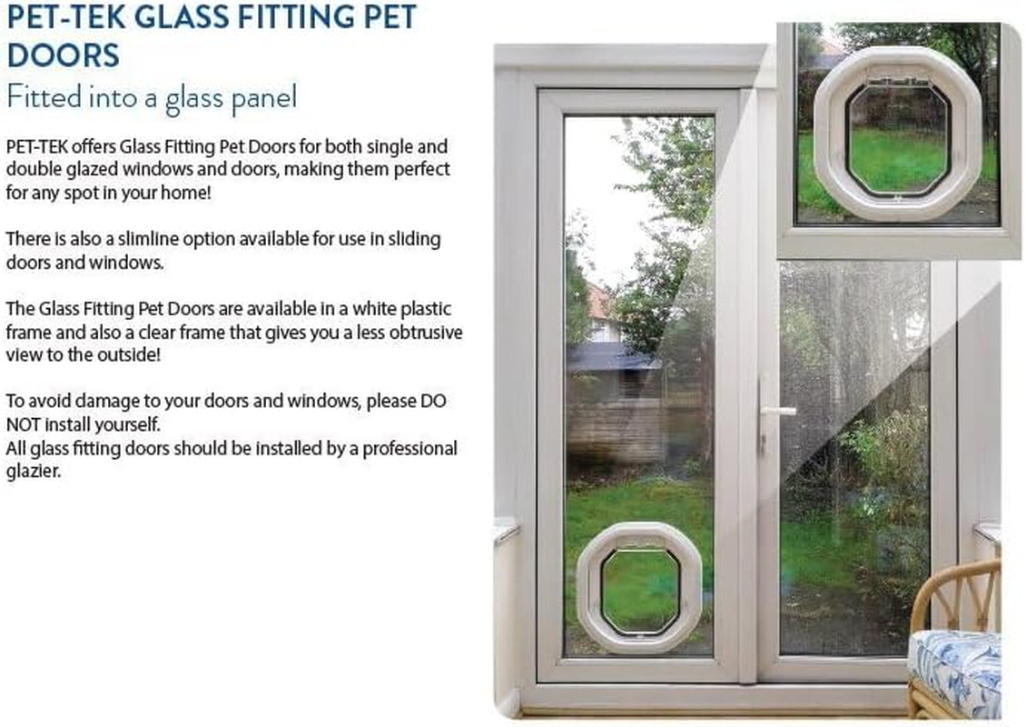 Pet-Tek Glass Fitting Original Cat Door, White image number 2