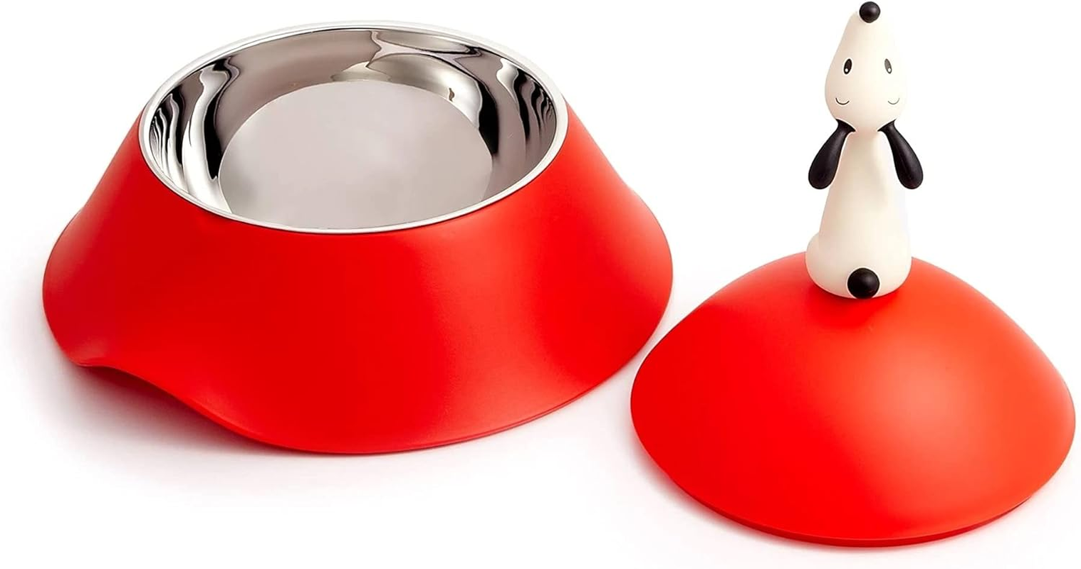 Alessi Dog Accessories, 18/10 Stainless Steel,Thermoplastic Resin, One Size,Orange,Red