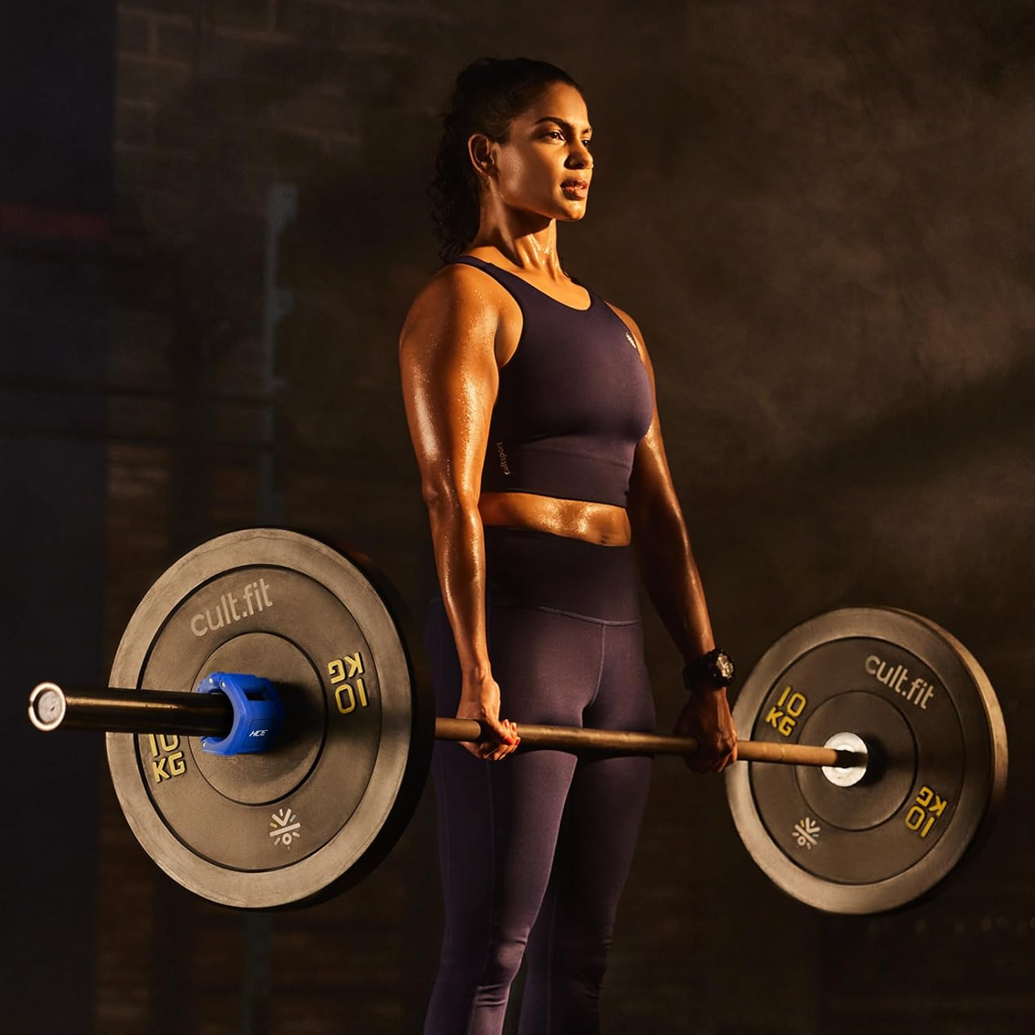 HCE Olympic Collars, 50Mm Barbell Clamps, ABS Lock Barbell Clips for Weightlifting Bars, Quick-Release Secure Locking Collars for Home Gym Fitness Equipment Gym Essential, Lightweight Design,Blue