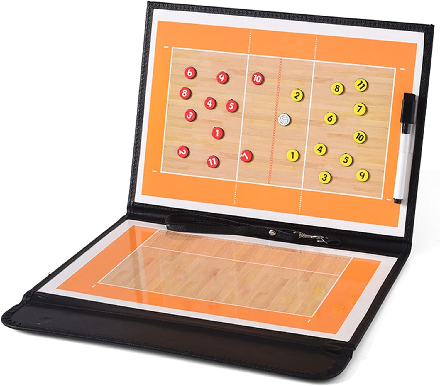 Roseflower Volleyball Magnetic Coaching Board, Volleyball Tactic Coaches Strategy Board Coach'S Training Equipment Aids,Dry Erase Coaching Marker Tactics Board Whiteboard, Lightweight Portable image number 2