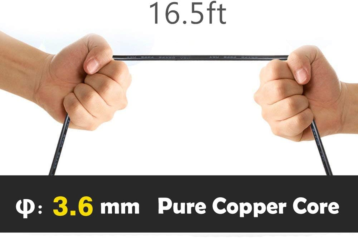 Dash Cam Backup Camera Extension Cord,16.5 Ft 2.5Mm Male to Female Car Rear View Camera Extension Cable image number 3