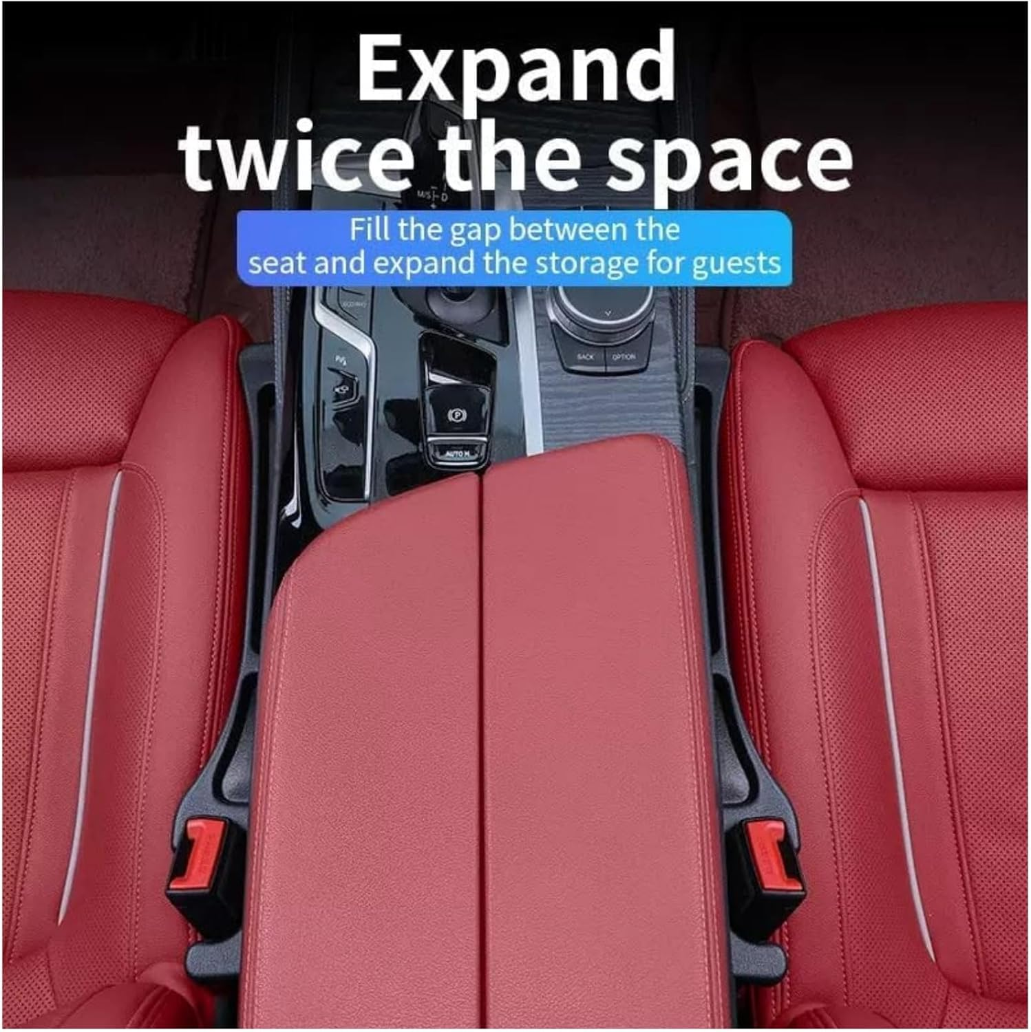 GHQHSQ 2PCS No Drop Seat Guard,2025 New Car Seat Side Gap Filler Organizer, Drop Seat Guards for Cars (Black 2Pcs) image number 6