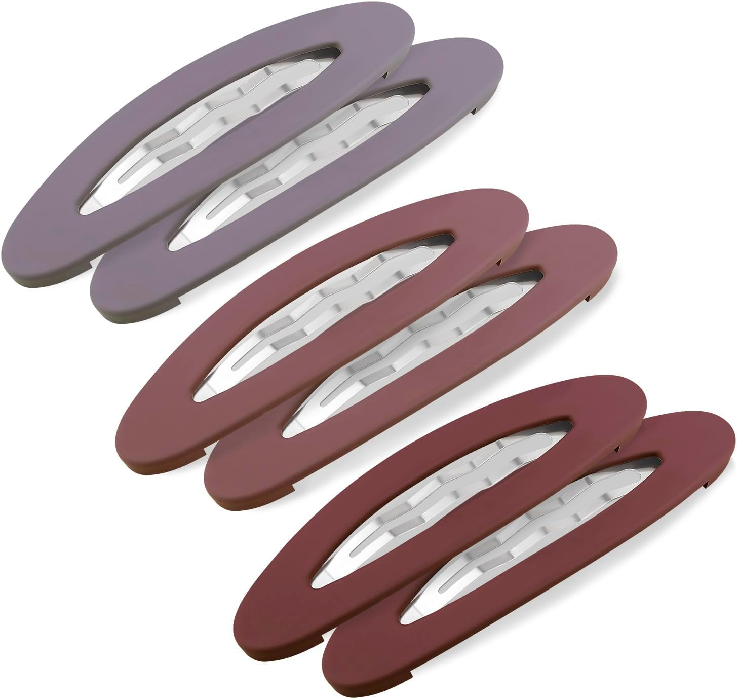 6Pcs 9Cm Large Snap Hair Clips Burgundy Matte Snap Hair Barrettes for Girls Women Hair Accessories (3 Color 02) image number 3