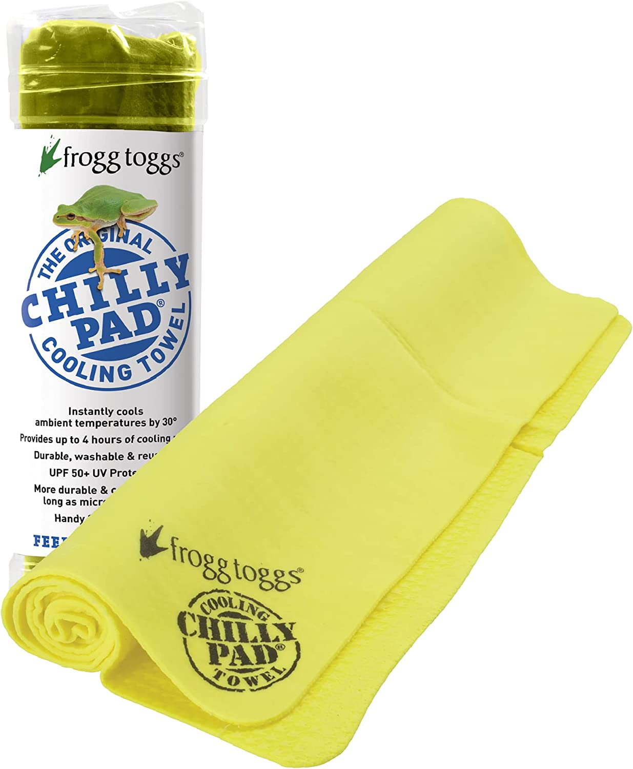FROGG TOGGS Chilly Pad, Instant Cooling Towel, Long Lasting, Reusable, Sports and Outdoors Neck Towel 33X13