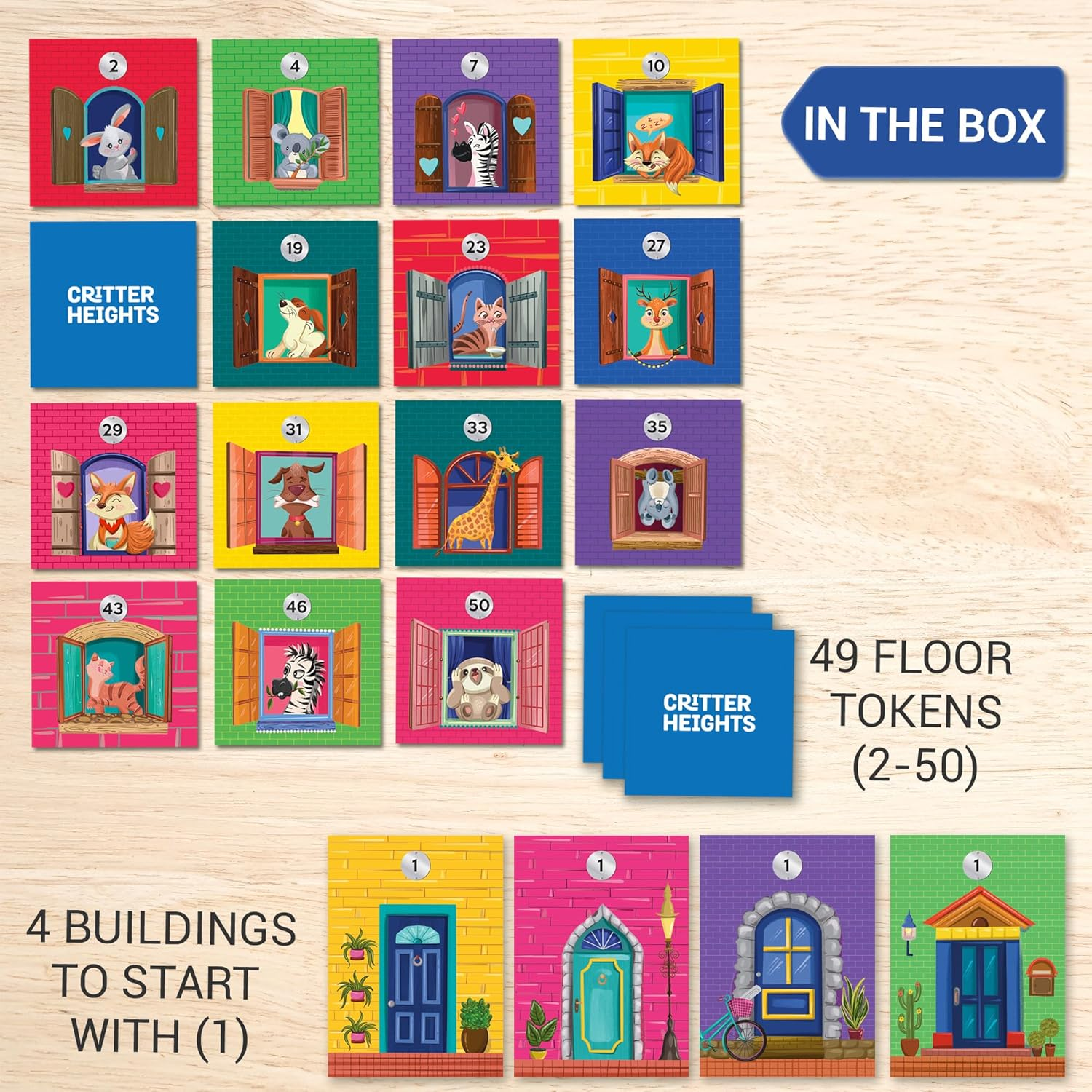 Chalk and Chuckles Critter Heights Kids Board Games Ages 4-8 Years, Memory & Strategy Brain Game for Kids, Educational Toy, Card Game for Boys, Girls, Gifts for Age 5, 6, 7, 8 Years and Up image number 3