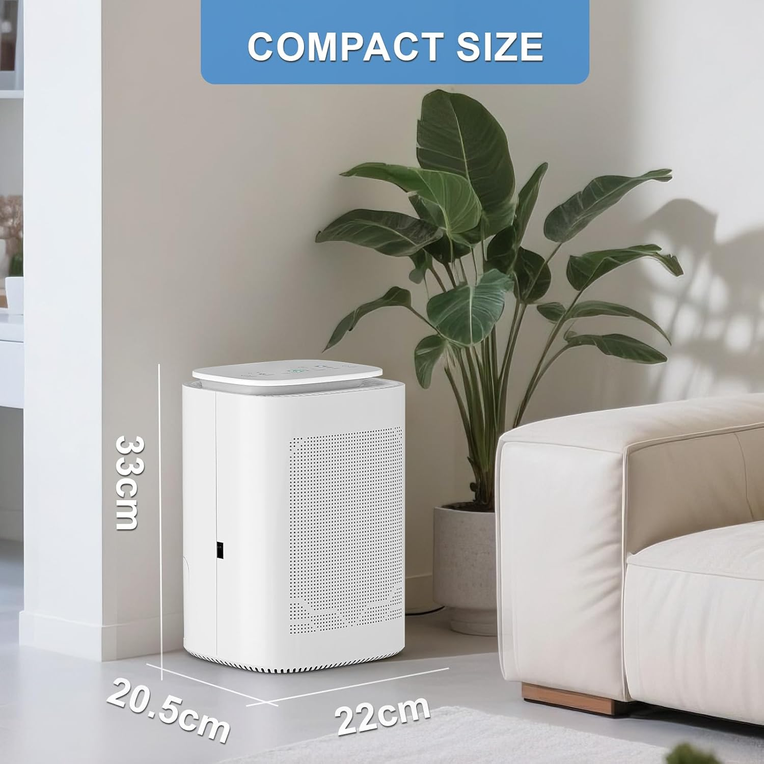Advwin Dehumidifiers Air Purifier 2 in 1, Air Dehumidifier with Drain Hose 1600Ml Water Tank, Quiet Small Dehumidifiers Suitable for Bedroom, Bathroom, Wardrobe Room, Office, White - 2L image number 7