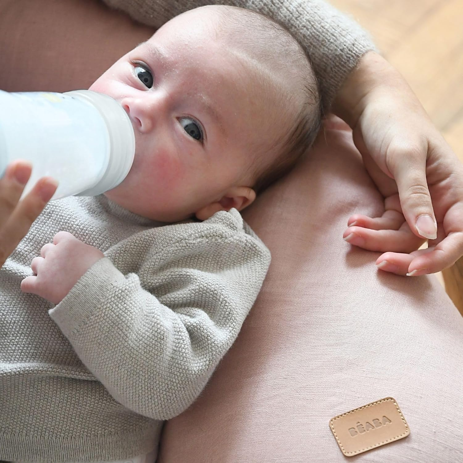 Beaba Big Flopsy Maternity and Nursing Pillow, Print Linen Rose