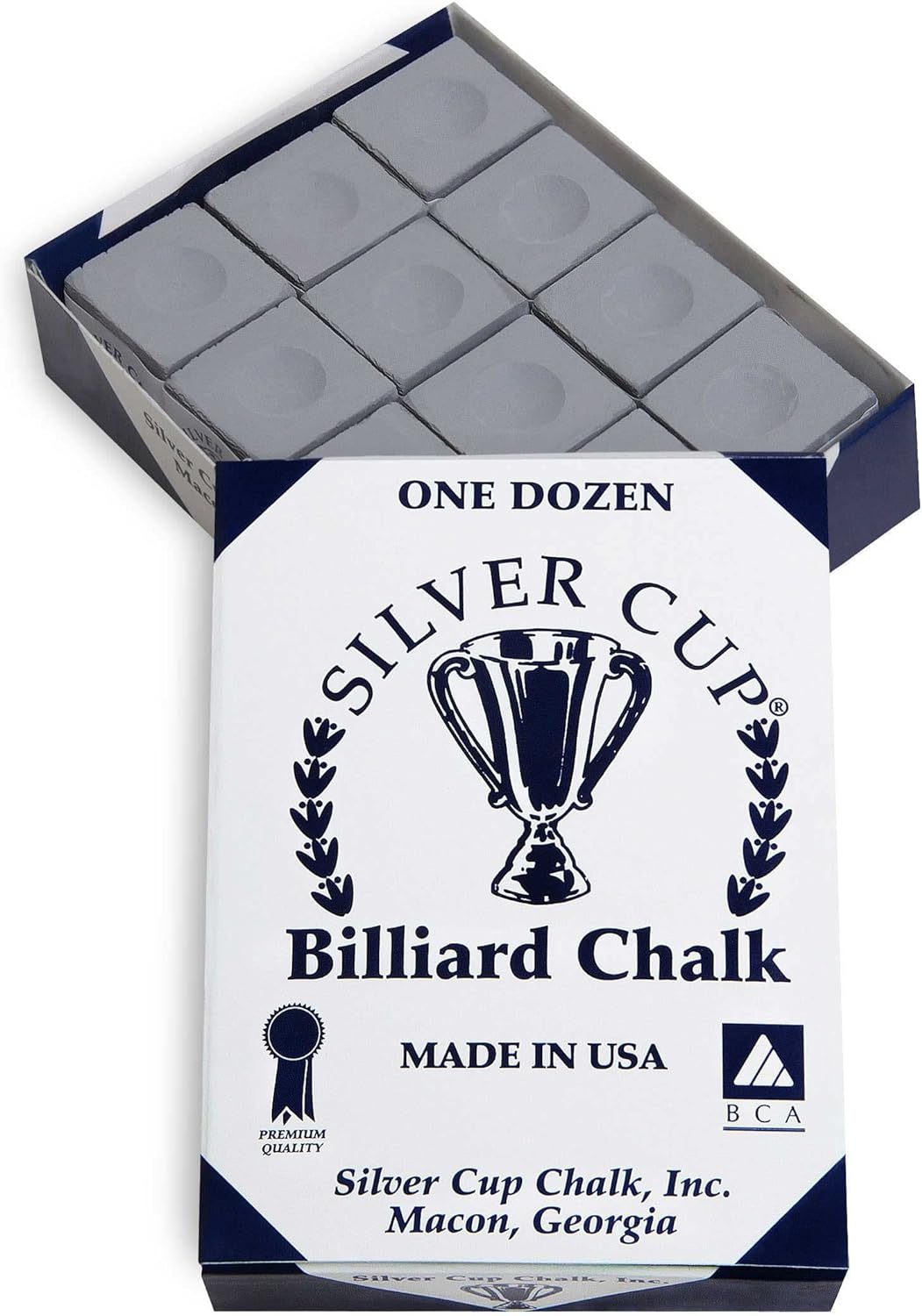 Silver Cup Pewter Billiard Chalk Pool Accessories, Made in USA - 12 Pc Set image number 1