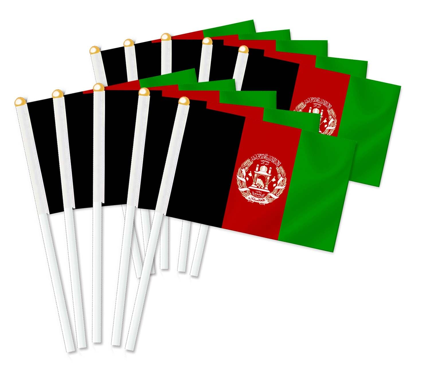 10 PCS Afghanistan Handheld Small Flag, Afghans Hand Held Mini Decor Decoration Banner image number 2