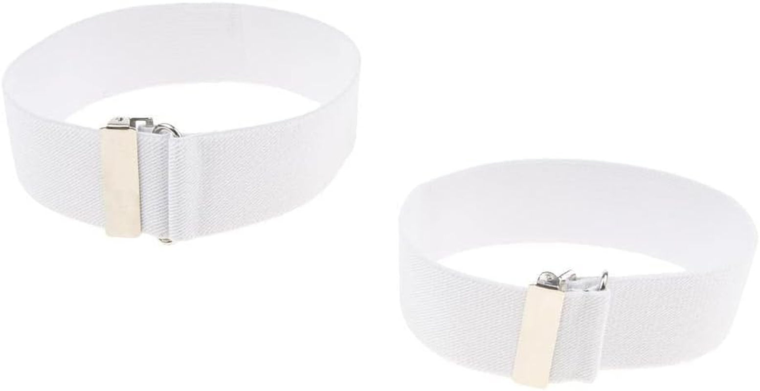 Dolity Adjustable Elastic Shirt Sleeves Garter Holder Sock Stocking Garter for Men - White, as Described image number 4