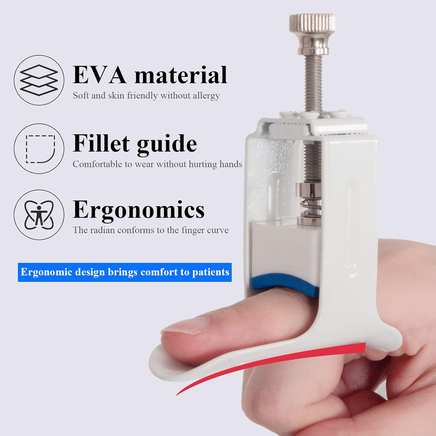 Finger Straightener Splint Finger Joint Extension Splint Brace Corrector Finger Joint Pressing Device for PIP Joint Tightness, Trigger Finger, Arthritis, Finger Straightening & Joint Extension image number 6