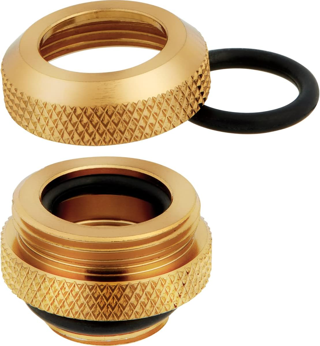 Corsair Hydro X Series XF Hardline 12Mm OD Fittings, Four Pack (G1/4 Inch BSPP Port Threads, Solid Brass Durability, Double O-Ring Design, Compatible with Additional Hydro X Adapters) Gold image number 2