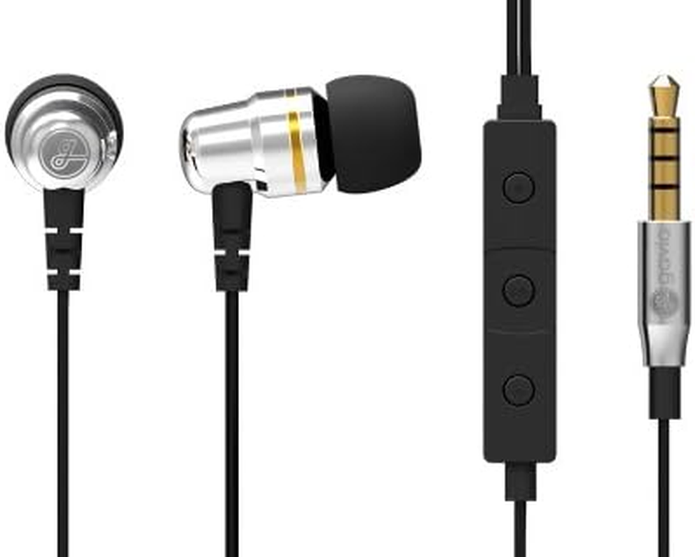 Gavio G25EE03412 Metallic Eye Chromium Inner Earphones with Microphone Compatible with Iphone/Blackberry/Samsung