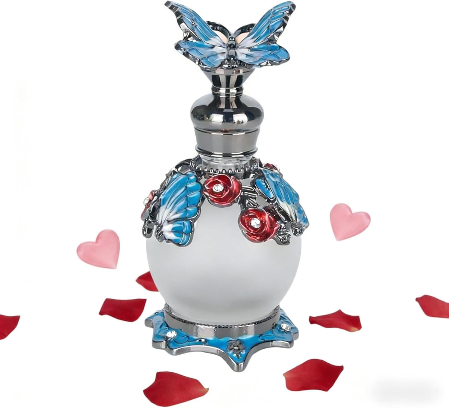 SEVENBEES Classic Vintage Antique Hollow-Out Flower Refillable Perfume Bottle