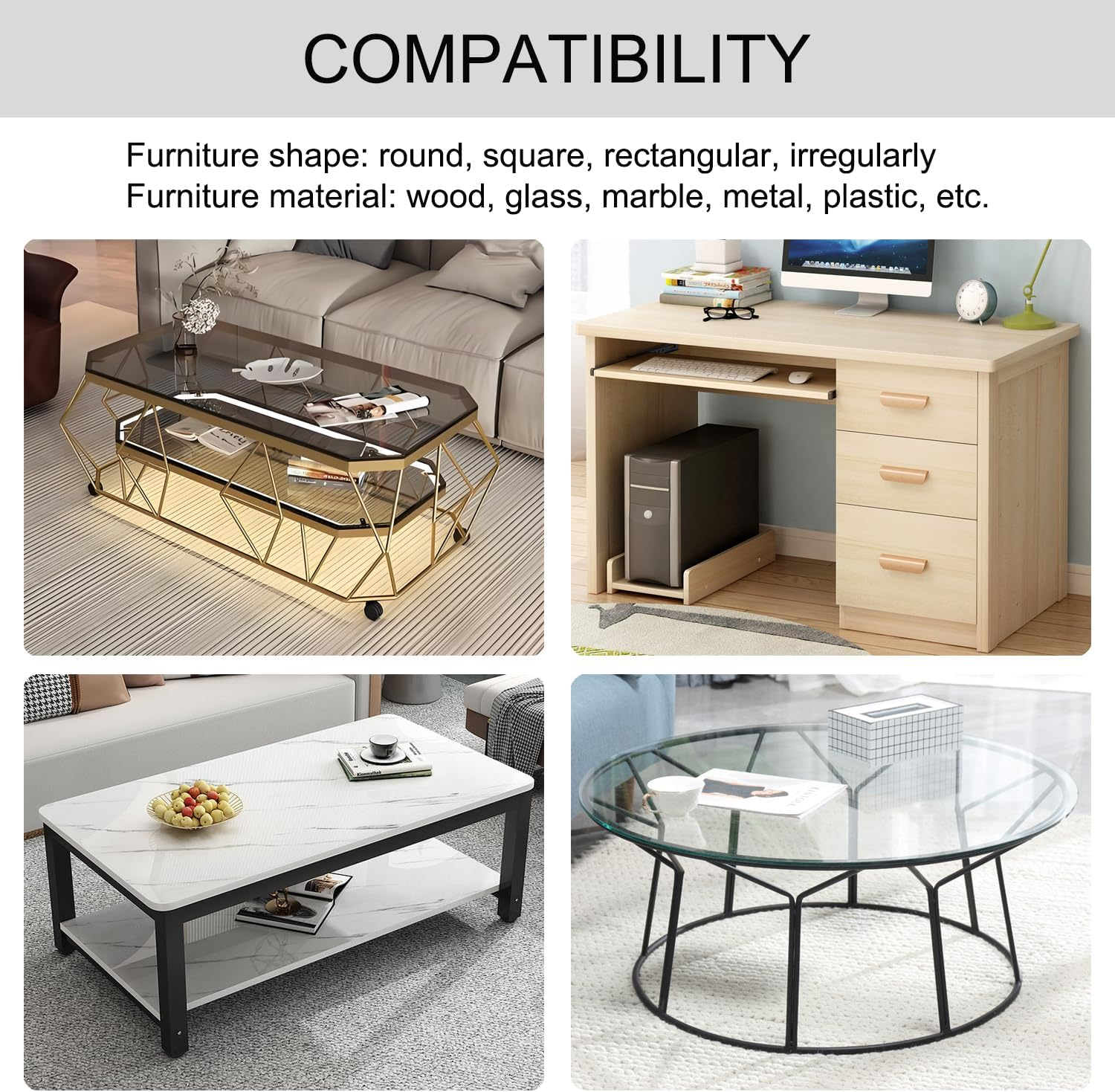 Aedlcal Edge Corner Protector, Baby Proofing Edge Protector Strip with 4 Corner Guards, Soft Rubber Foam Cushion Furniture Corner & Edge Safety Bumpers (Black, 16.4Ft/5M)