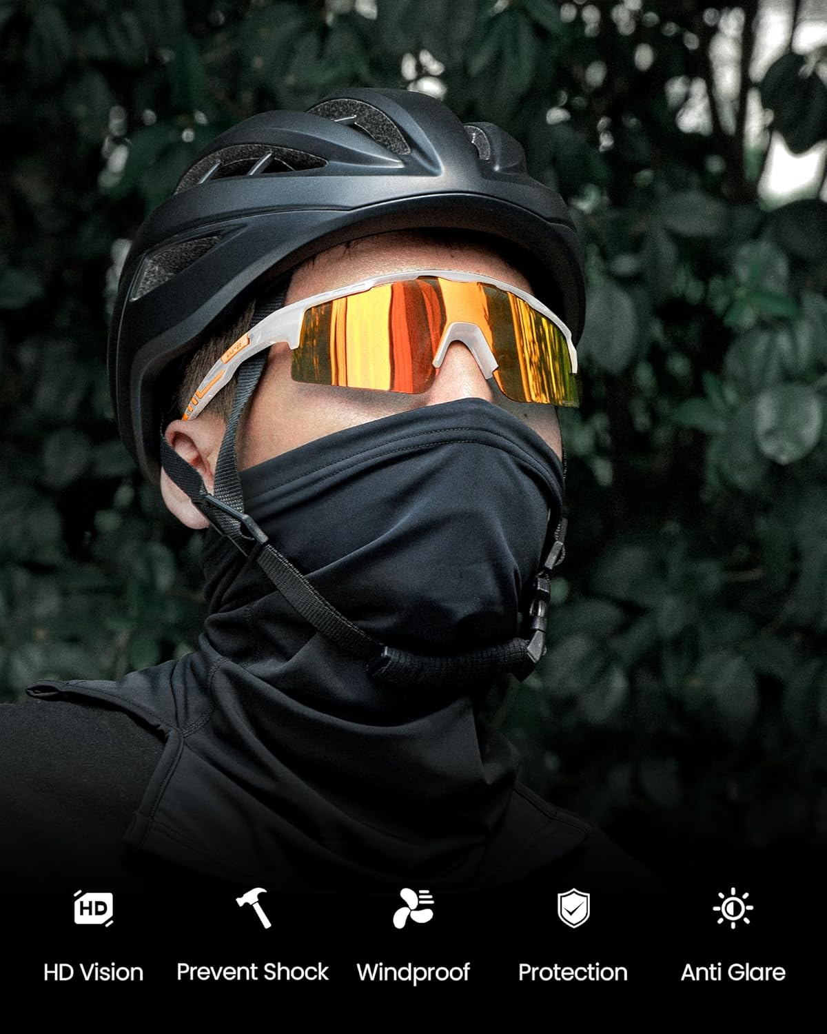 Outdoormaster Hawk II Polarized Sports Sunglasses for Men Women, TAC UV400 Protection TR90 Frame Cycling Sunglasses, Baseball Running Fishing Golf - Blue Frame+Revo Blue Cat.3 image number 2