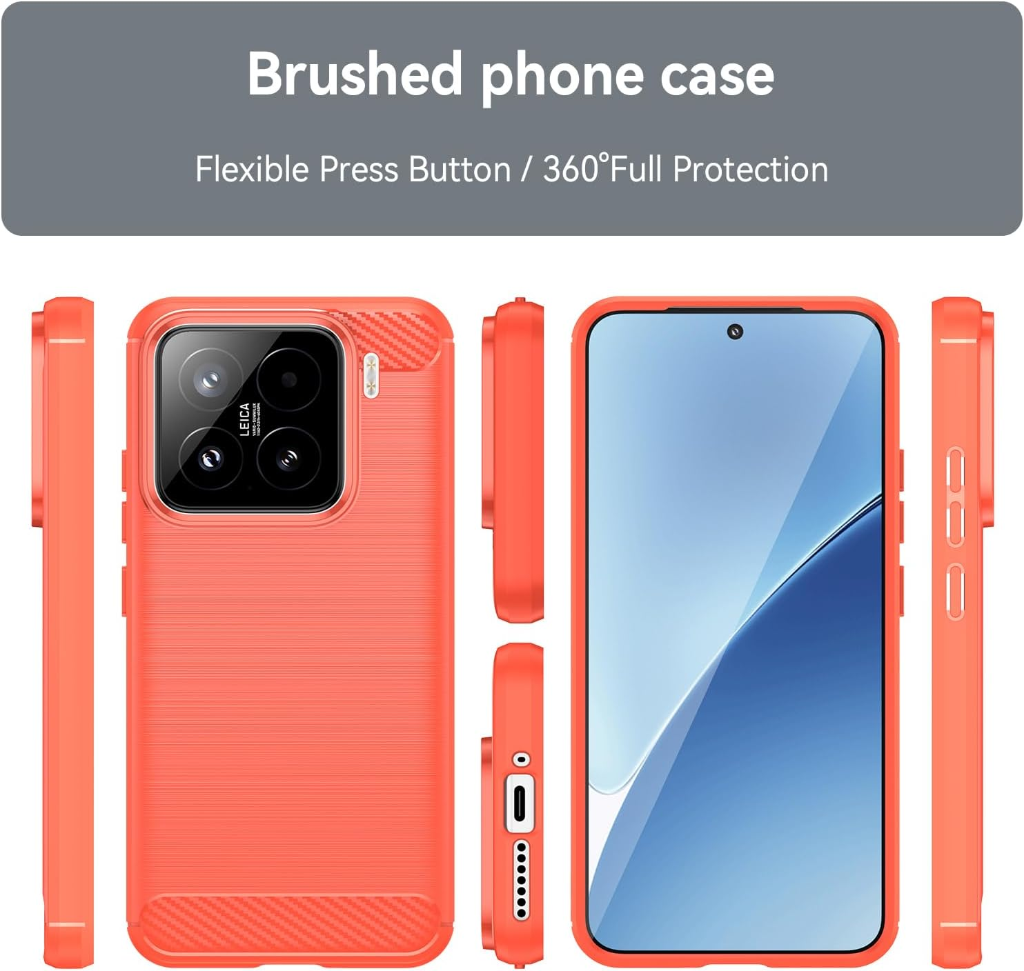 Case Made for Xiaomi 15 Case, Carbon Fiber Texture Design Cover Anti-Scratch Shock Absorption Case for Xiaomi 15 Case (2024) (Red) image number 3