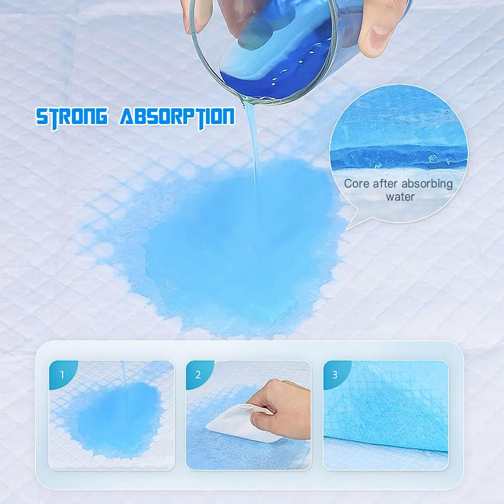 Clevinger Disposable Bed Underpads, 90X60Cm Disposable Incontinence Bed Pads, Multi-Layered Ultra Thick Super Absorbent Protection Disposable Bed Pee Pads for Adults Elderly Kids Puppy (4Pack-160Pcs) image number 6
