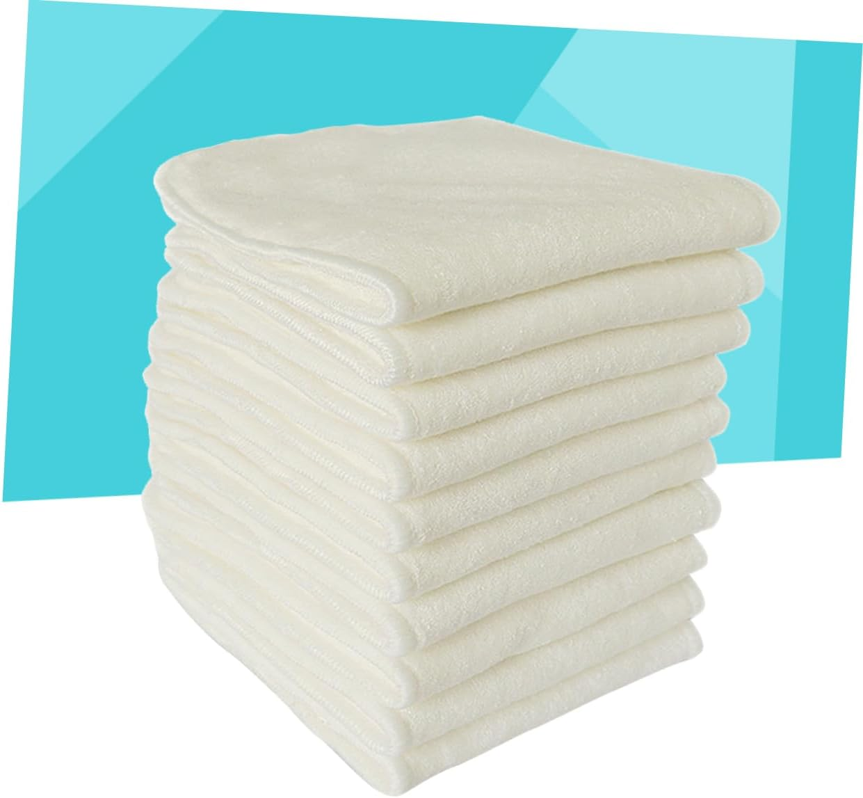6Pcs Natural Bamboo Charcoal Diaper Inserts Washable Cloth Liners for Beige Reusable Soft Convenient for Parents the Go