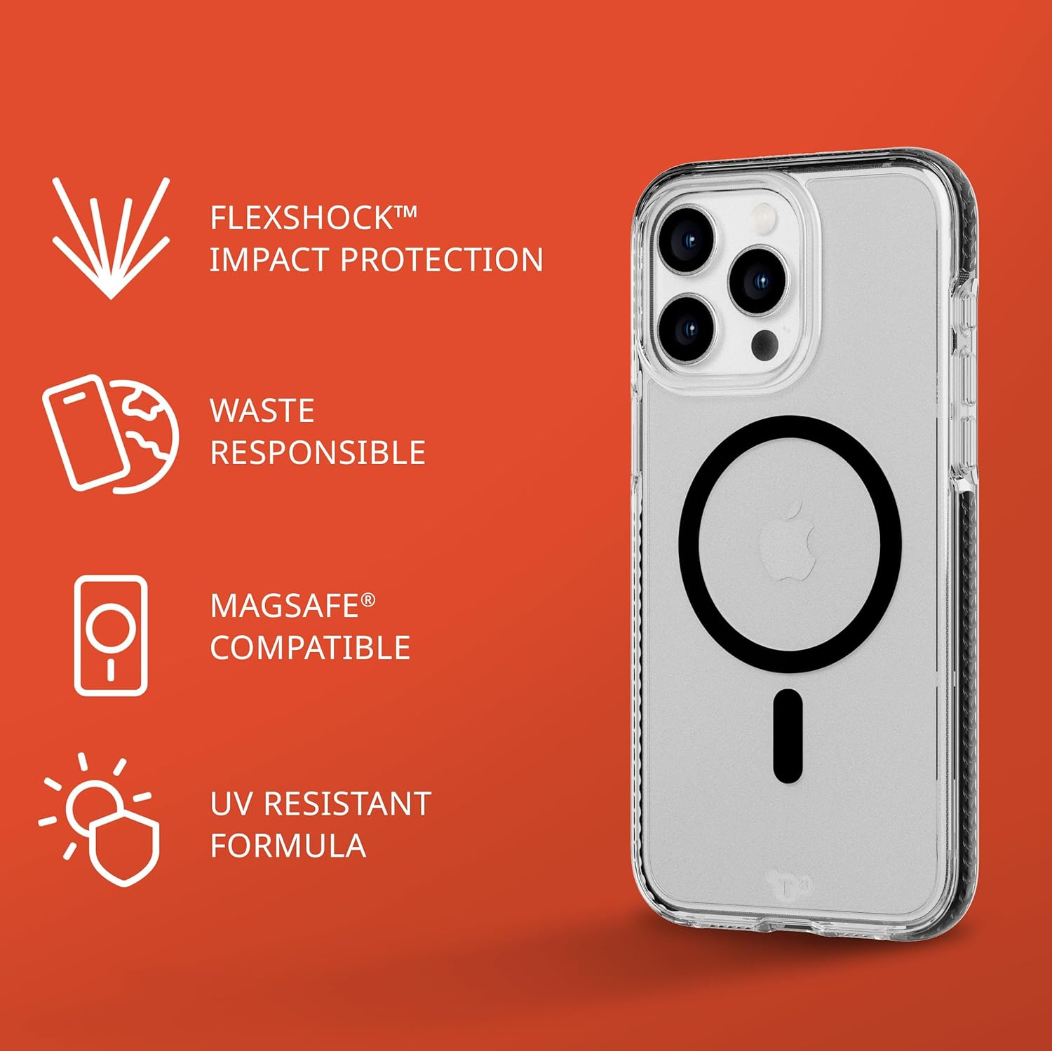 Tech21 Evocrystal Case with Magsafe for Iphone 15 Pro Max, Graphite Black