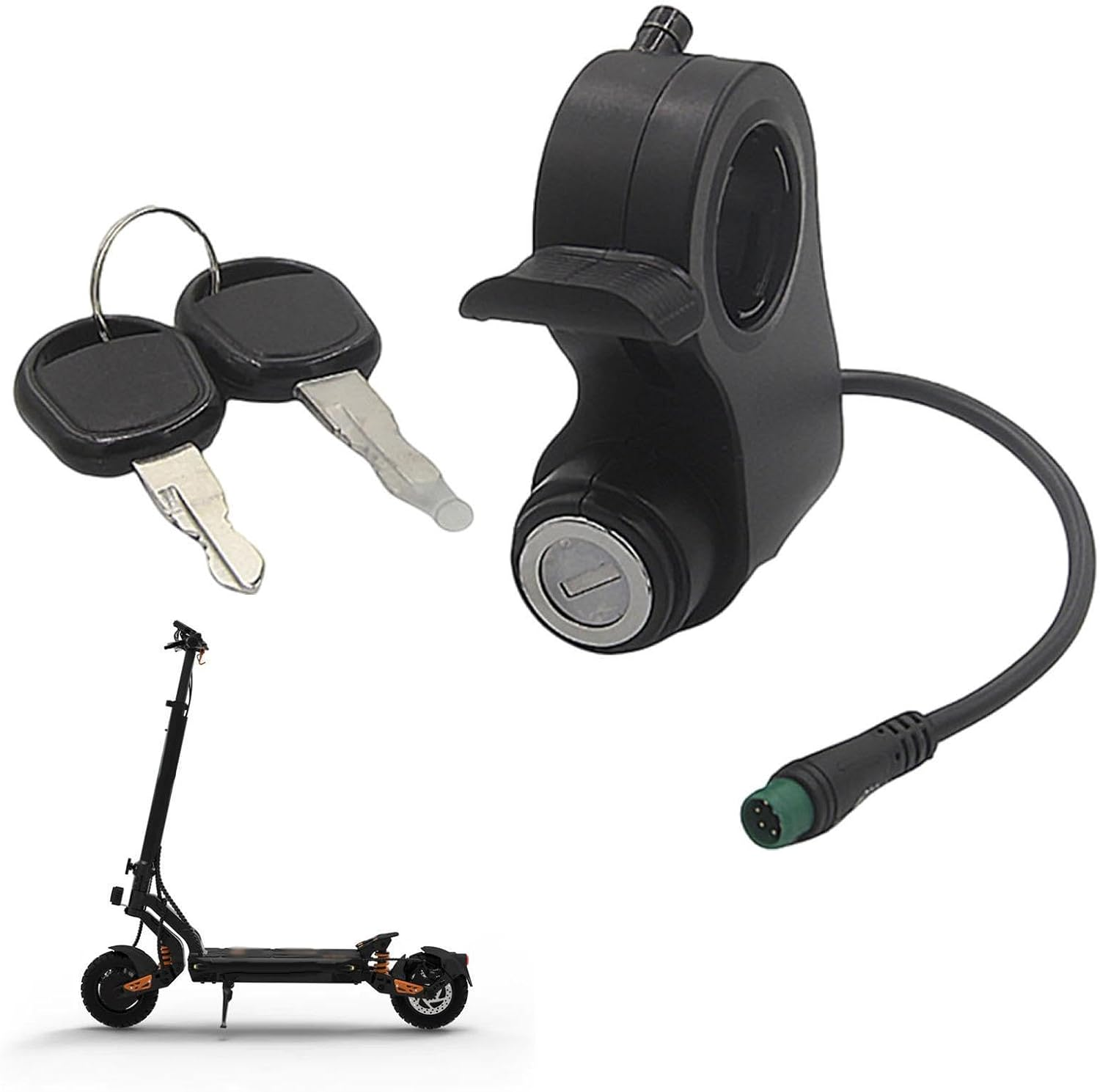 E Ignition Lock Starter Switch Lock,5 Pin Plug, Reliable,With 2 Keys Ebike Ignition Switch, for Replacement image number 6