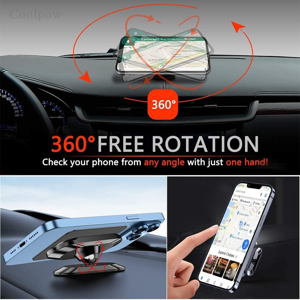 【2-Pack】 Magnetic Phone Holder for Car Dash【Strong Magnet】 Magnetic Car Phone Holder Mount 【4 Plate】 Phone Holders for Your Car Phone Mount for Car Dashboard Cell Phone Car Mount for Iphone Samsung image number 5