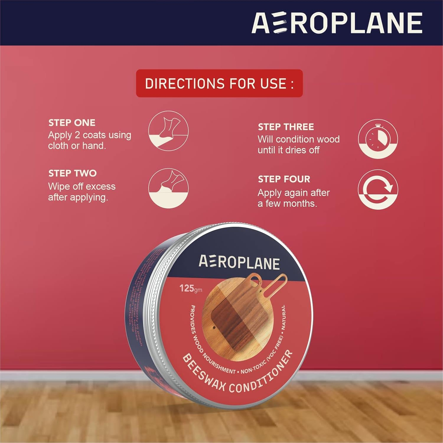 AEROPLANE - Beeswax Conditioner Used for Wood Finishing & Restoration - Wood Varnish | 125 GM