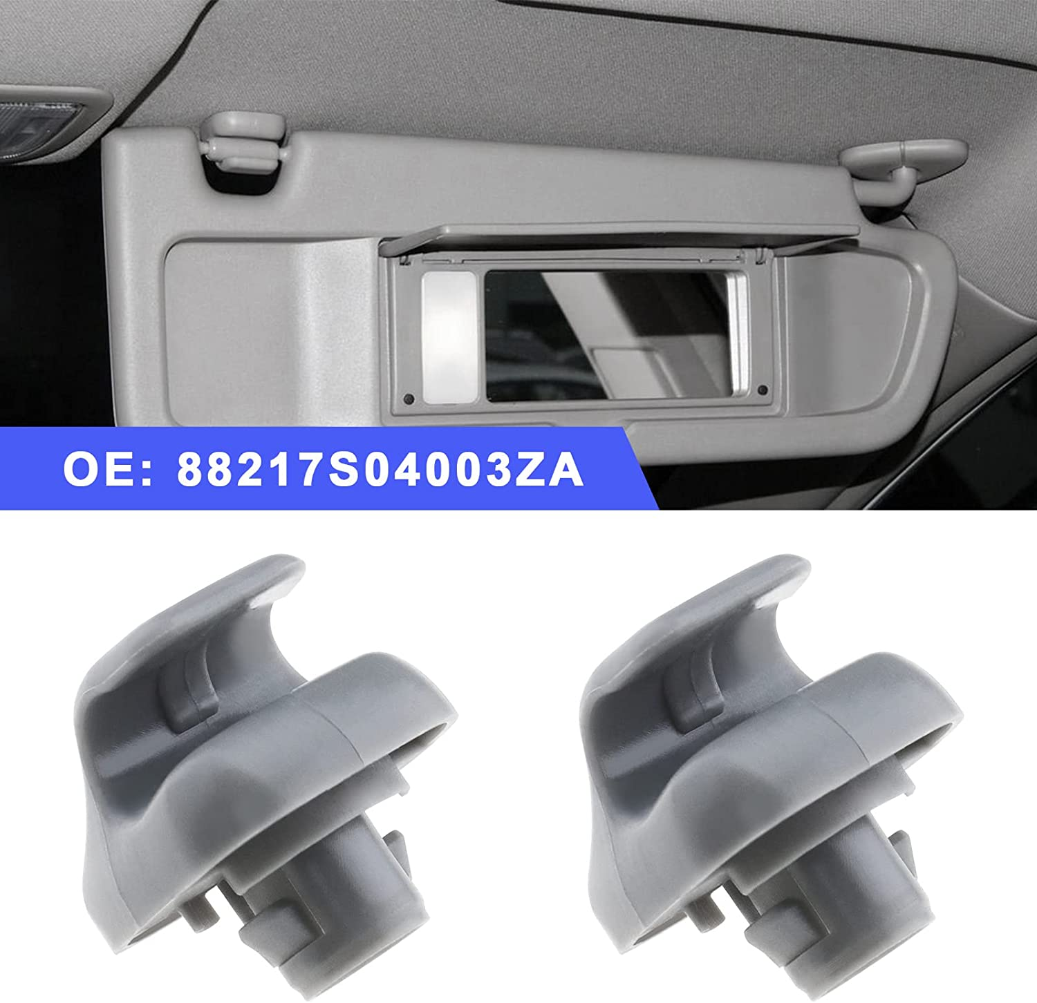 SING F LTD 2Pcs Sun Visor Clips Replacement 88217S04003ZA Compatible with Honda Accord/Civic/Cr-V/Odyssey/Ridgeline Sun Visor Holder Bracket Grey image number 6