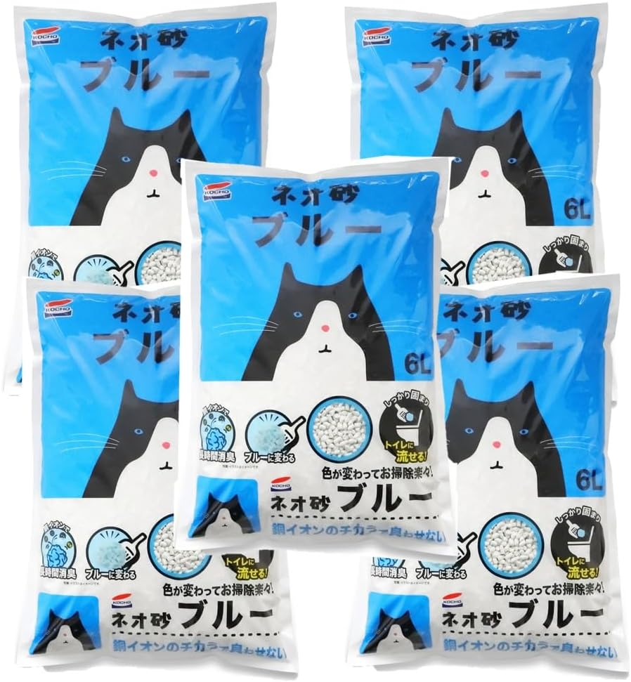 (Amazon.Co.Jp Exclusive) Neo Roof Life Neo Sand, Blue, Cat Sand, 1.2 Gal (30 L) (6 L X 5 Pack) image number 1