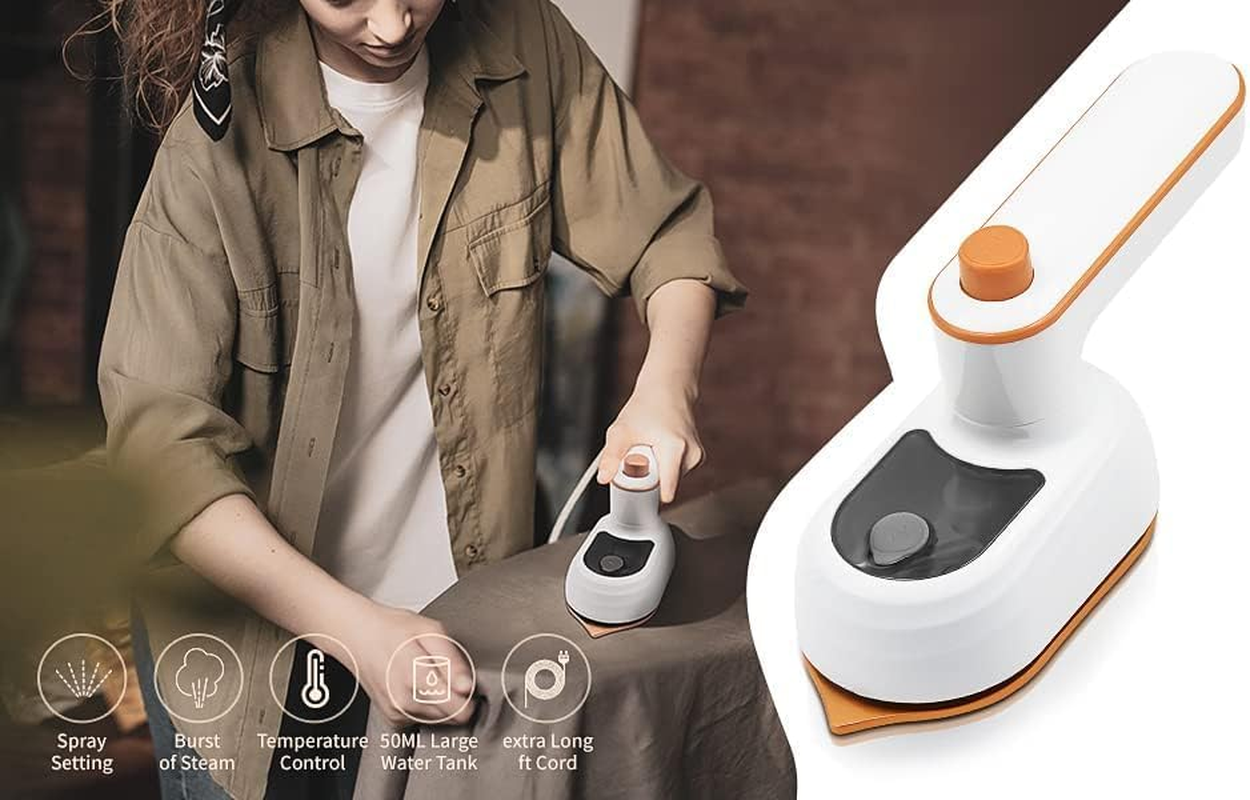 Portable Steam Iron - 2025 New Travel Mini Steam, Portable Micro Small Dry & Wet Ironing Machine, Mini Steamer for Clothes Travel Size, Foldable Handheld Iron and Steamer All in One (White) image number 3