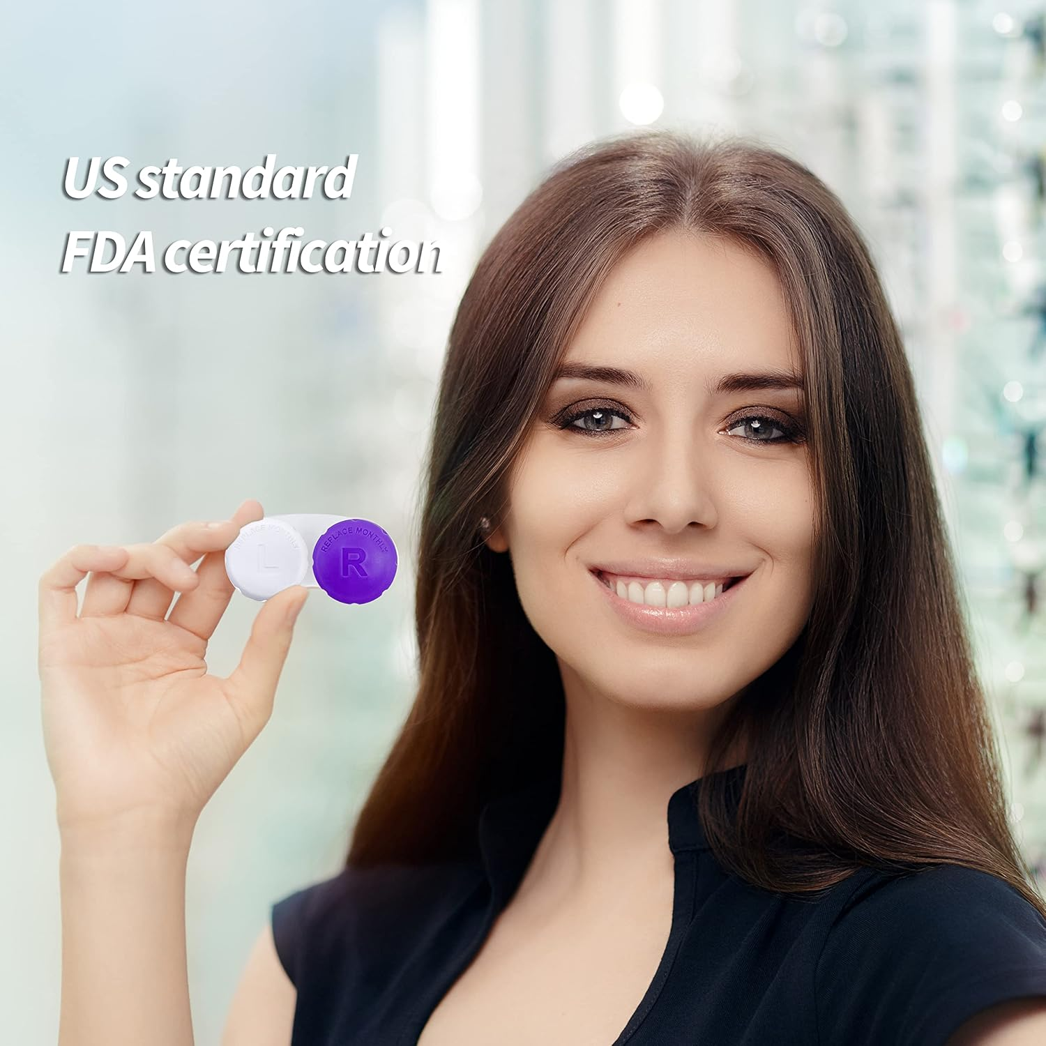 Case for Contact Lens, Travel Daily Use 3 Pack Orange image number 3