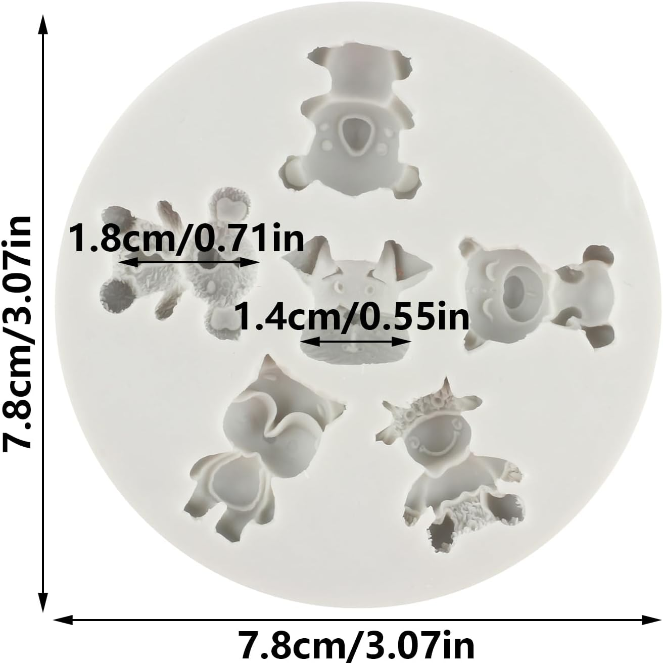 Sijiangmold Animal Fox Cub Deer Silicone Mould Fondant Moulds Baroque Style Scroll Frame Mould for Cupcake Topper Cake Decorating Candy Chocolate Rubber Paste Polymer Clay Set Of image number 6