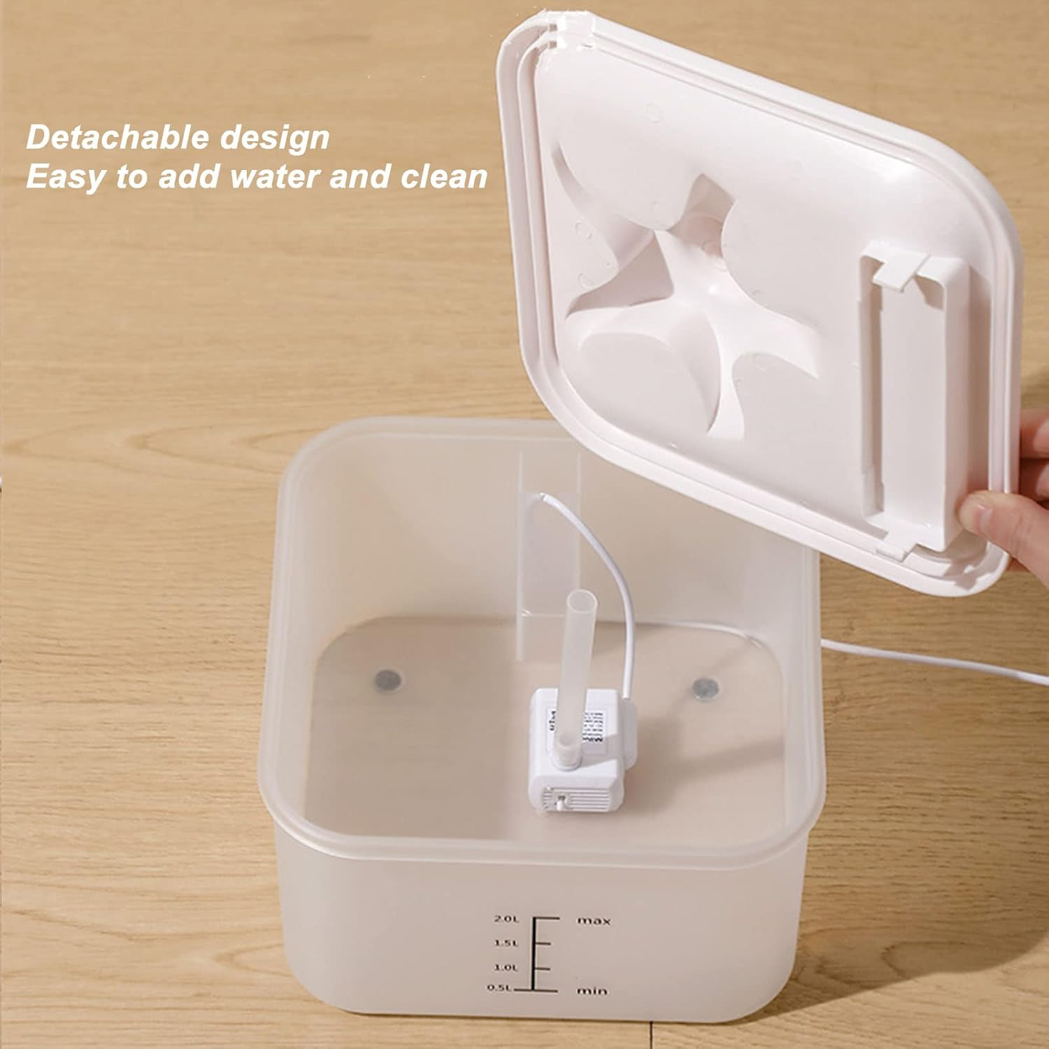 PAOORTS Cat Water Fountain Automatic Circulation Filtration Detachable Quiet Intelligent Pet Water Fountain Cat Water Dispenser image number 1