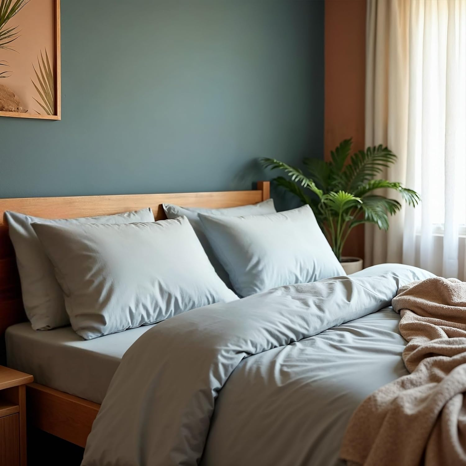 Royal Comfort Quilt Cover Set 1000TC Cotton Blend, Super Soft, Luxury, 1 X Quilt Cover, 2 X Pillowcases (3 Pcs, King, Silver) image number 3