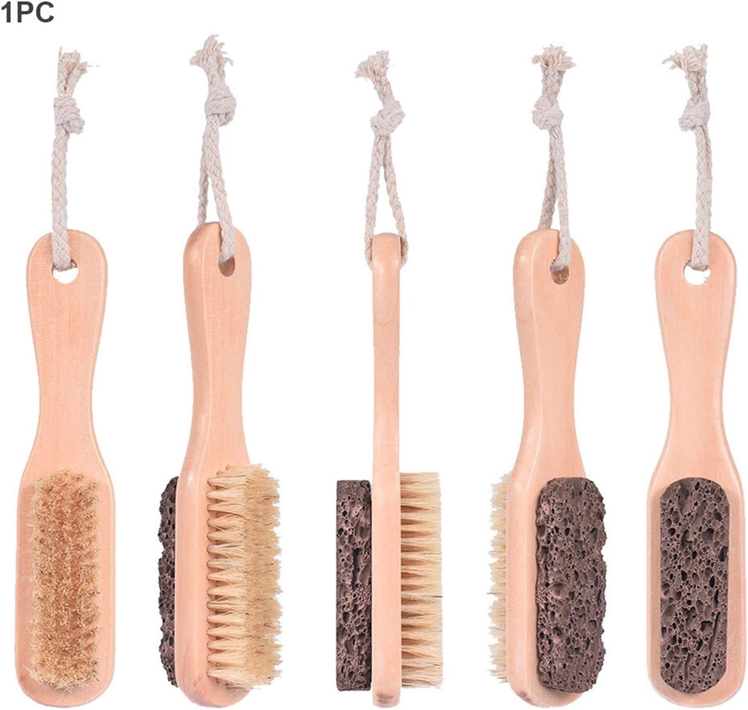 TRUSTTWO Home Foot File Compatible with Hard Portable Ergonomic Massage Wooden Handle Pedicure Tool Pumice Stone Callus Remover Professional the New image number 1