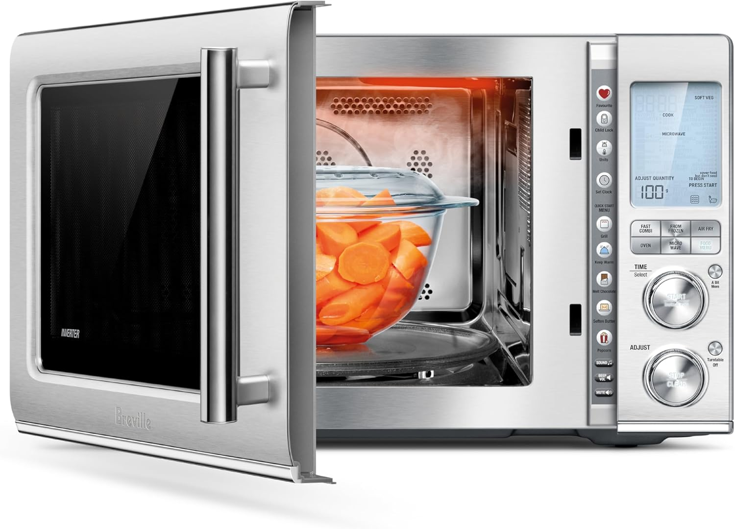 Breville, the Combi Wave 3 in 1 Microwave Oven, Brushed Stainless Steel, BMO870BSS4JAN1