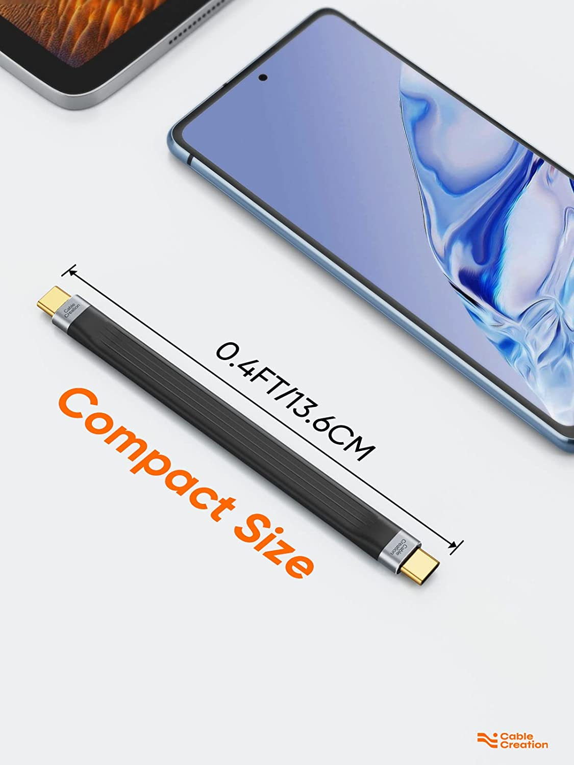 USB C to USB C Short Cable 3.1 Gen 2 Cable with Power Delivery, 60W 3A Fast Charge Cable 10Gbps with 4K Video Output, Compatible with Ipad Air5,Galaxy S22+/S22/S21/S20, Ipad Pro, Etc, 0.4Ft/5Inch image number 6