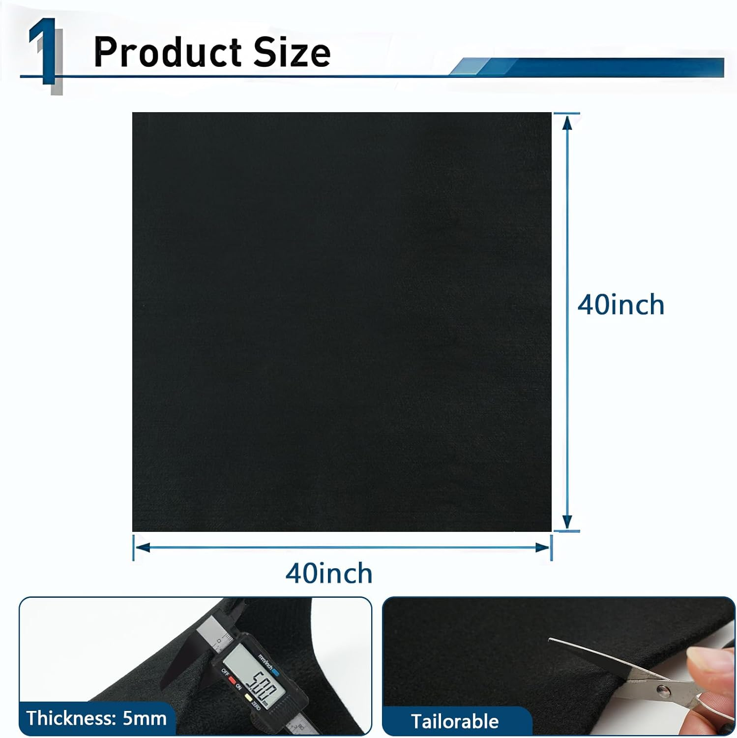 40X40 Inch Fireproof Welding Blanket Pad, Carbon Felt Wick & Flame Retardant Fabric, 5Mm Thick Fireproof Heat Resistant Mat, up to 3000&deg;F for Soldering, Firepit, Grill, Smoker & Plumbing image number 5