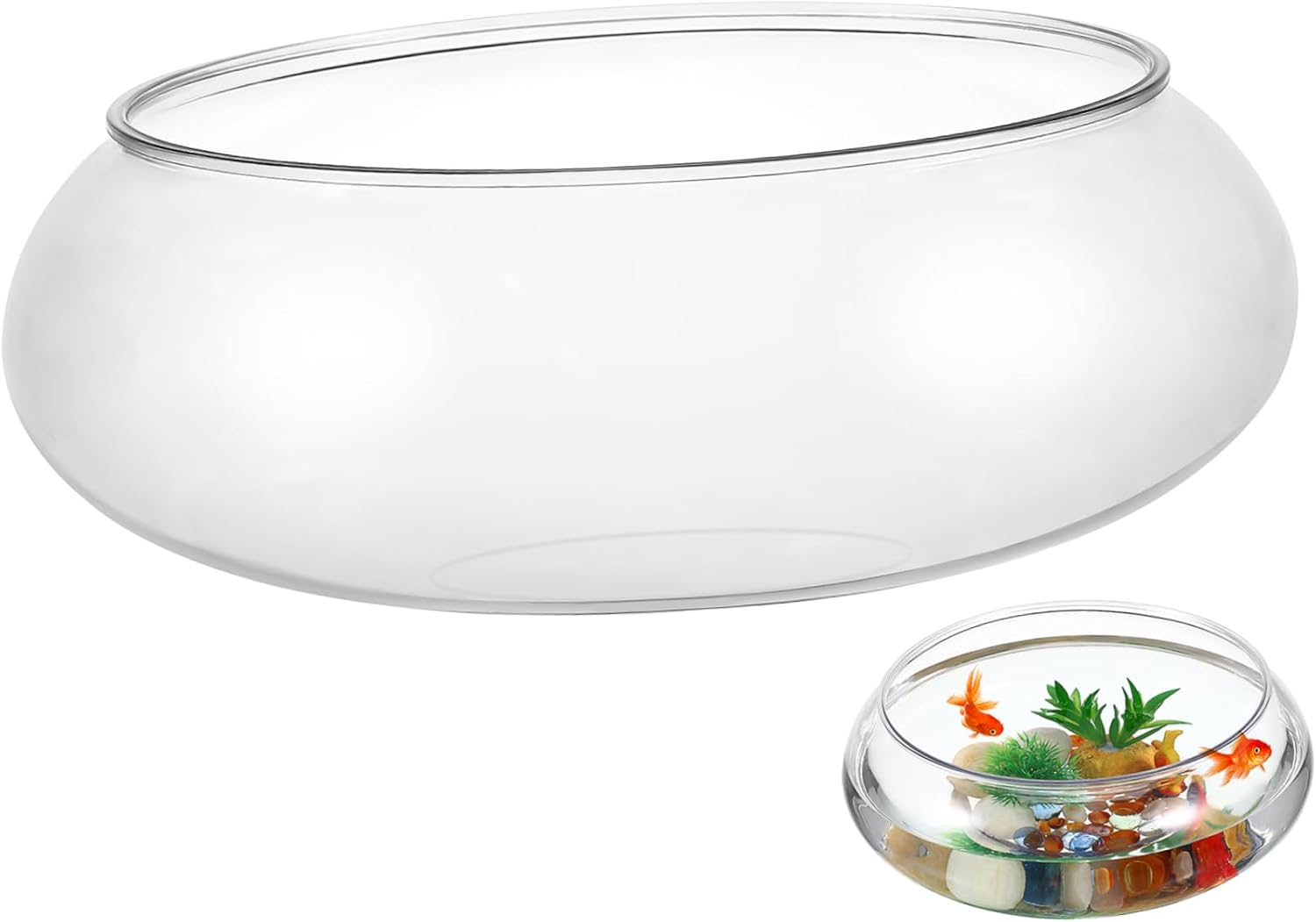 1Pcs Plastic Aquarium Betta Fish Tank: Small Clear Hydroponic Planter Floral Container Fish Bowl for Home Wedding Event Party Decoration image number 6