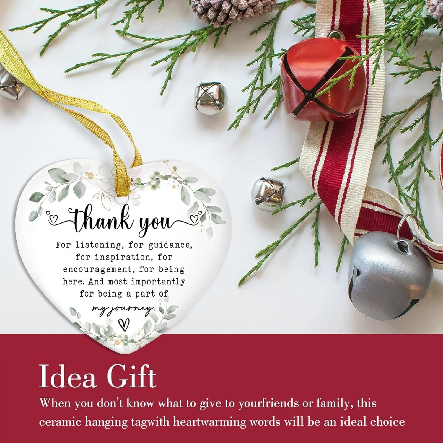 YOJAWE Christmas Ornaments &ndash; Ceramic Hanging Decor for Home, Engagement, Wedding, New Home, Anniversary, and More image number 3