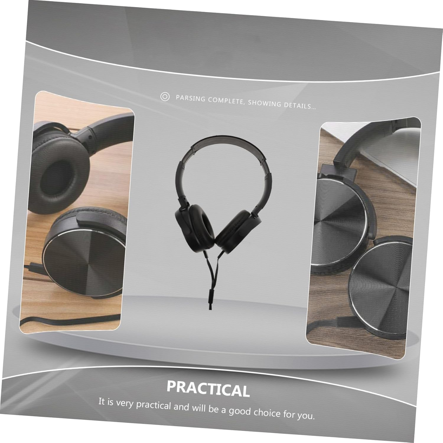 OSALADI Wired Over-Ear Headset Microphone, Stereo Gaming Headphones for Pc and Smartphone, Black Wired Phone Headset Sound for Online Calls and Office Use image number 1