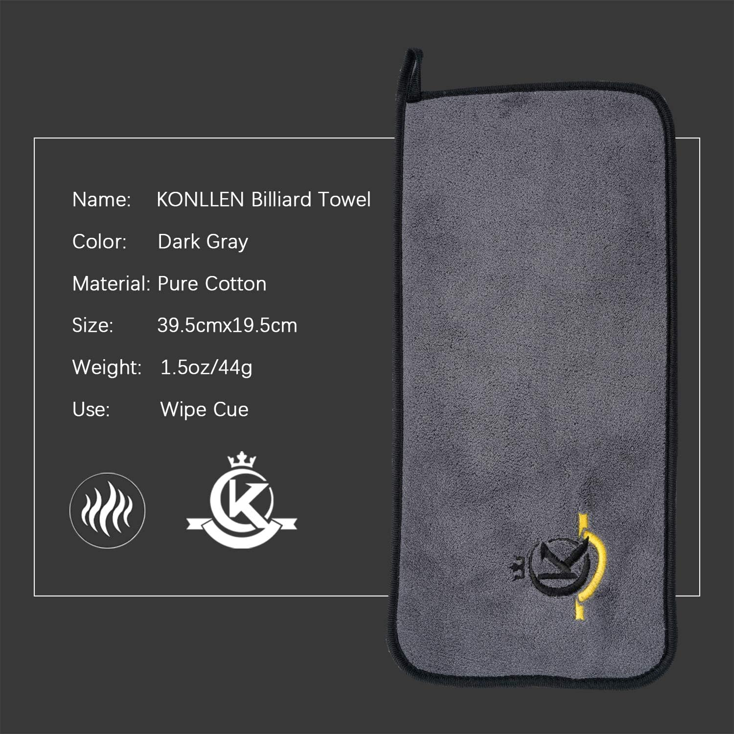 KONLLEN Billiards Cleaning Towel with 5-In-1 Snooker Pool Cue Tip Repair Tool Shaper/Scuffer/Aerator/Burnisher/Radius Gauge Billiard Accessories image number 1