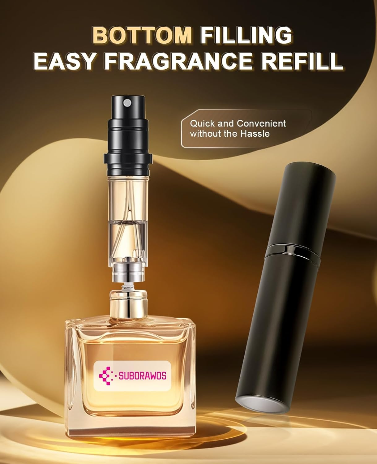 Perfume Atomiser Refillable &ndash; 5Ml Portable Leakproof Travel Spray Bottle, Mini Bottom-Filling Fragrance Atomizer, Pocket Size Perfume Dispenser, Unisex (Blue) - Black- image number 2