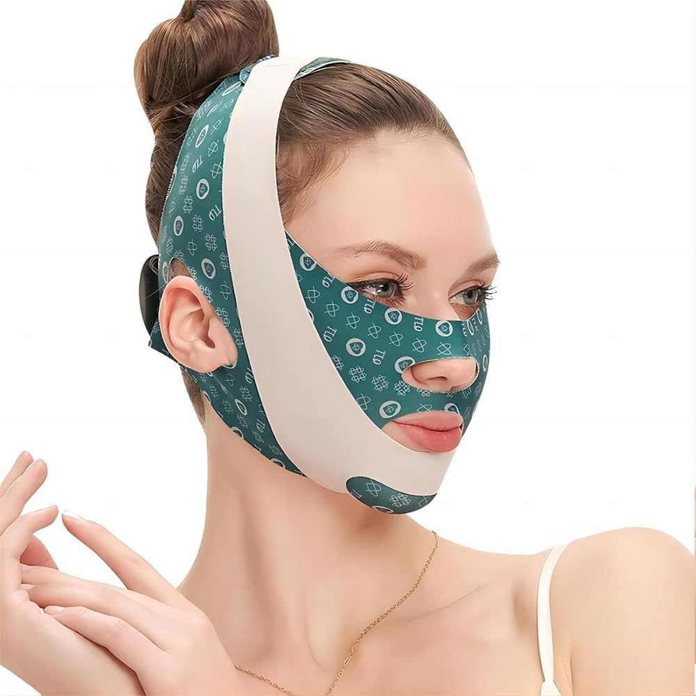 V Line Lifting Mask 2-In-1 &ndash; Reusable V-Shaped Slimming Face & Chin Lifting Belt, Double Chin Eliminator for Women, Facial Slimmer Tape for Saggy Skin, Jawline Exerciser & Face Shaper image number 4