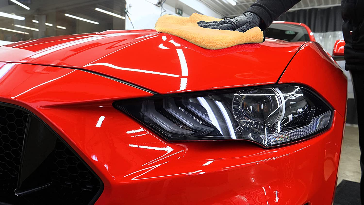 Simple Houseware 6 Pack Professional Grade Premium Microfiber Towels Dual Sided for Car Drying Towel and Household Cleaning, 16" X 24", Orange image number 4