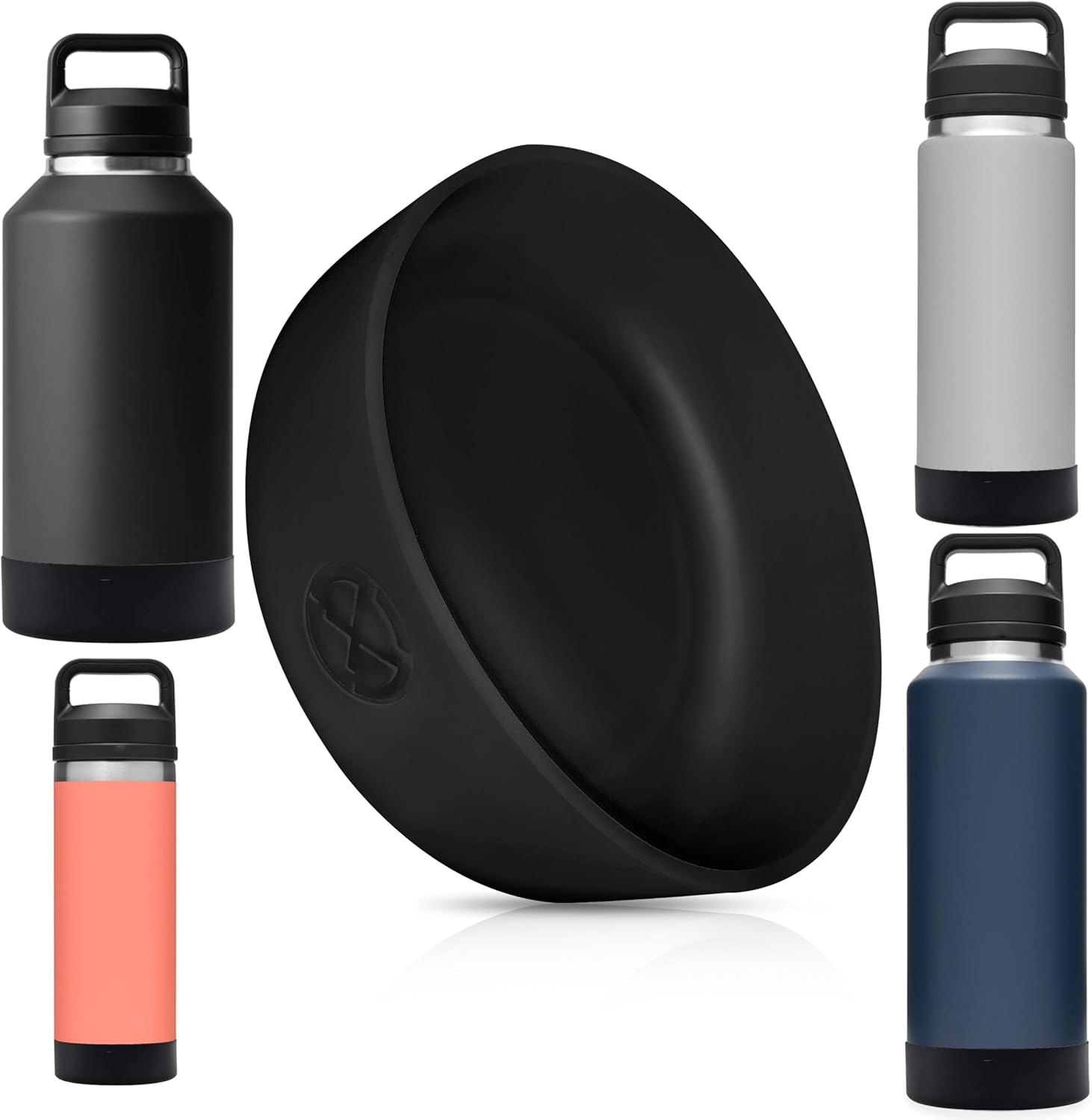 One Missionx Protective Silicone Boot Sleeve Compatible with YETI 36Oz 26Oz 18Oz 12Oz Water Bottles, Anti-Slip Bottom Cover, BPA Free (Clear White, Fits 46 Oz Bottle)