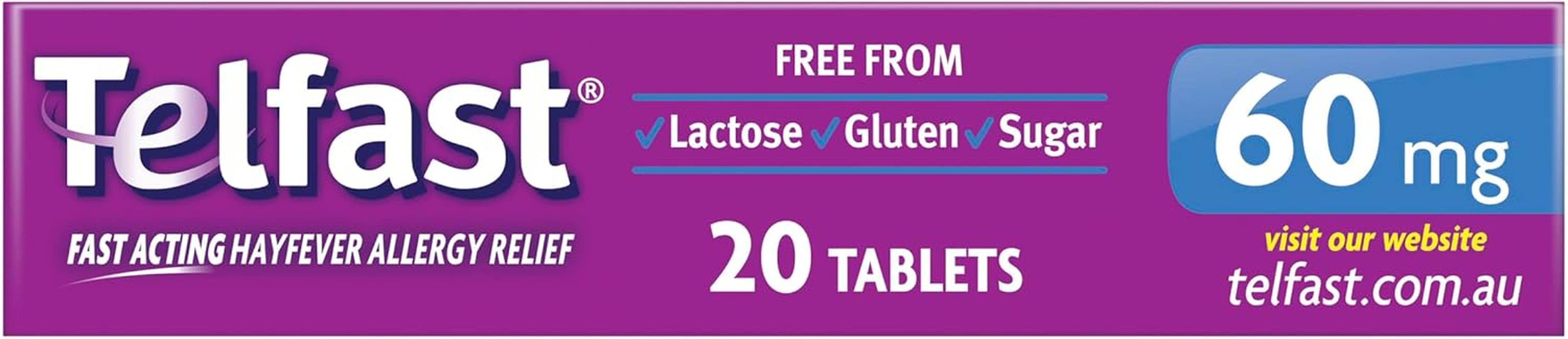 Telfast Hayfever Allergy Relief 60Mg, Non-Drowsy for Sneezing, Runny Nose, Itchy Eyes and Itchy Throat, 20 Tablets image number 2